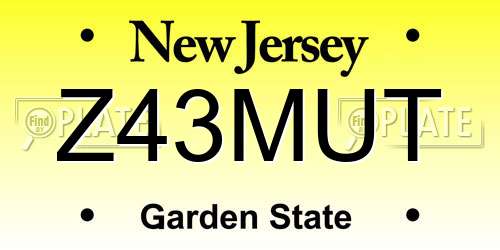 Z43MUT New Jersey License Plate