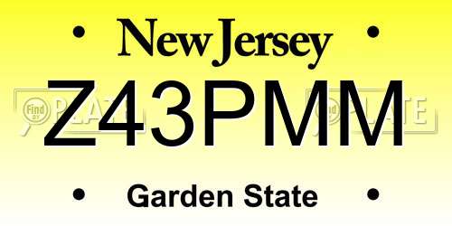 Z43PMM New Jersey License Plate