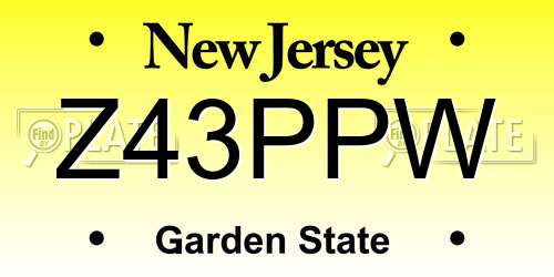 Z43PPW New Jersey License Plate