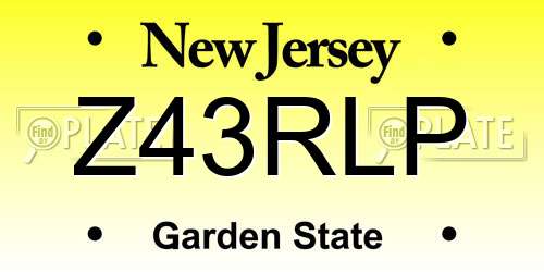 Z43RLP New Jersey License Plate