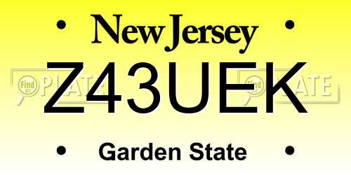 Z43UEK New Jersey License Plate