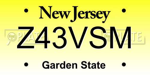 Z43VSM New Jersey License Plate
