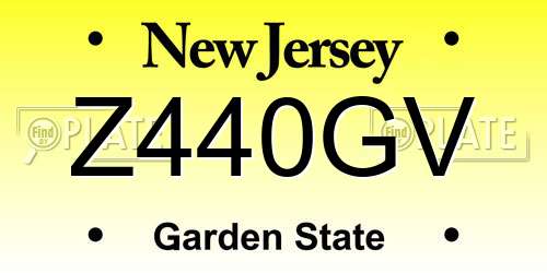 Z440GV New Jersey License Plate