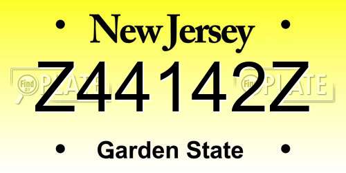 Z44142Z New Jersey License Plate