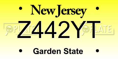 Z442YT New Jersey License Plate