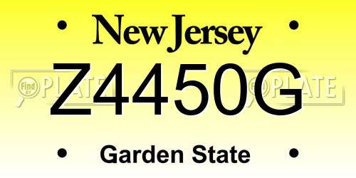 Z4450G New Jersey License Plate