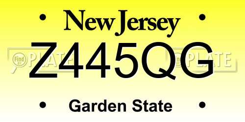 Z445QG New Jersey License Plate