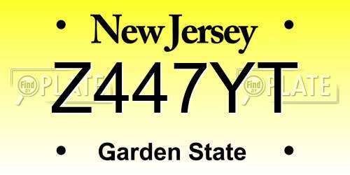 Z447YT New Jersey License Plate