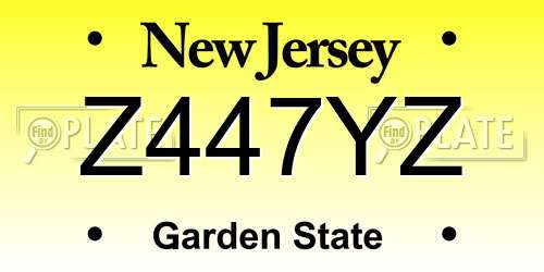 Z447YZ New Jersey License Plate