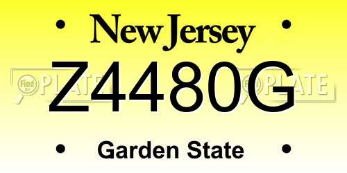 Z4480G New Jersey License Plate