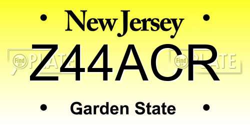 Z44ACR New Jersey License Plate
