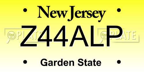 Z44ALP New Jersey License Plate