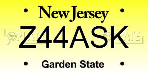 Z44ASK New Jersey License Plate