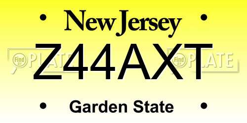 Z44AXT New Jersey License Plate