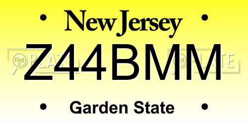 Z44BMM New Jersey License Plate