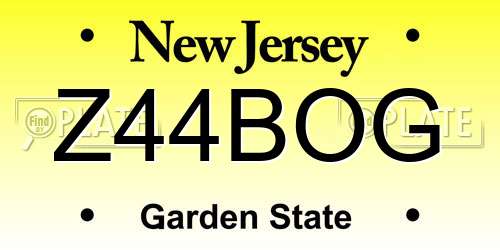 Z44BOG New Jersey License Plate
