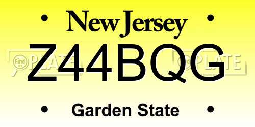 Z44BQG New Jersey License Plate
