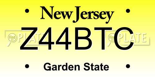 Z44BTC New Jersey License Plate