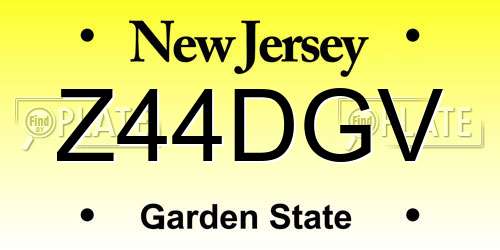 Z44DGV New Jersey License Plate