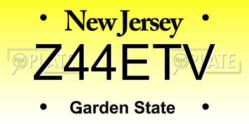 Z44ETV New Jersey License Plate