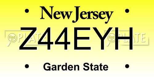 Z44EYH New Jersey License Plate