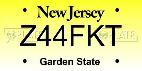 Z44FKT New Jersey License Plate
