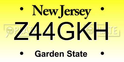 Z44GKH New Jersey License Plate