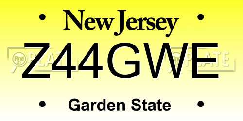 Z44GWE New Jersey License Plate