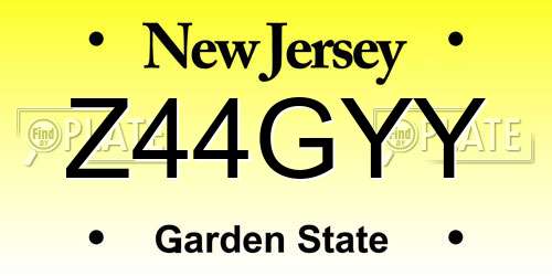 Z44GYY New Jersey License Plate