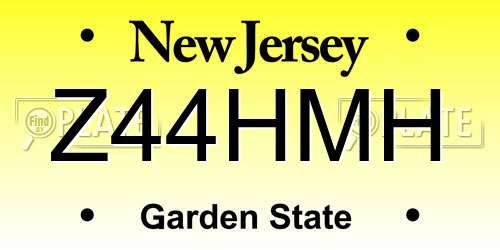 Z44HMH New Jersey License Plate