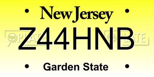 Z44HNB New Jersey License Plate