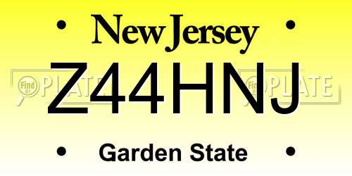Z44HNJ New Jersey License Plate