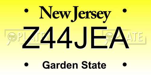 Z44JEA New Jersey License Plate