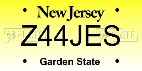 Z44JES New Jersey License Plate