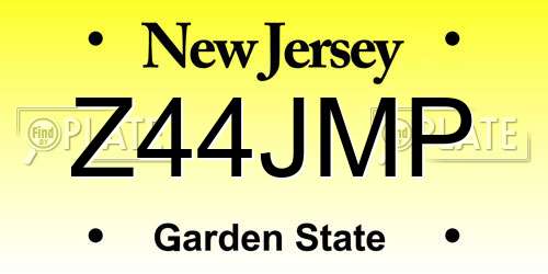 Z44JMP New Jersey License Plate