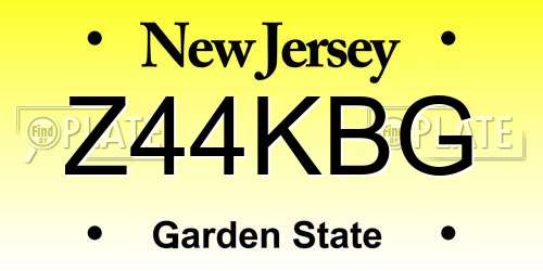 Z44KBG New Jersey License Plate