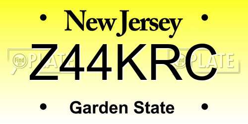 Z44KRC New Jersey License Plate