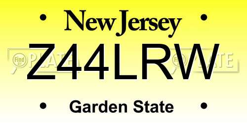 Z44LRW New Jersey License Plate