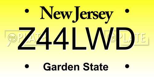 Z44LWD New Jersey License Plate