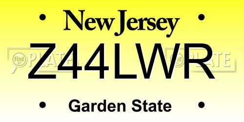 Z44LWR New Jersey License Plate