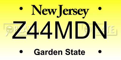 Z44MDN New Jersey License Plate