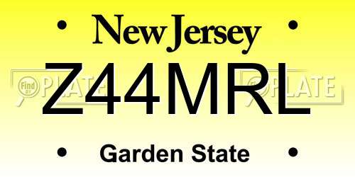 Z44MRL New Jersey License Plate