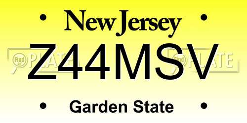 Z44MSV New Jersey License Plate