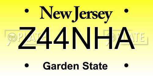 Z44NHA New Jersey License Plate