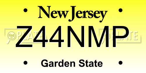 Z44NMP New Jersey License Plate