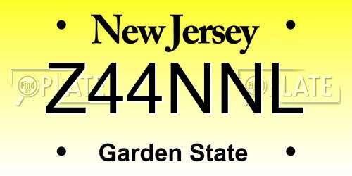 Z44NNL New Jersey License Plate