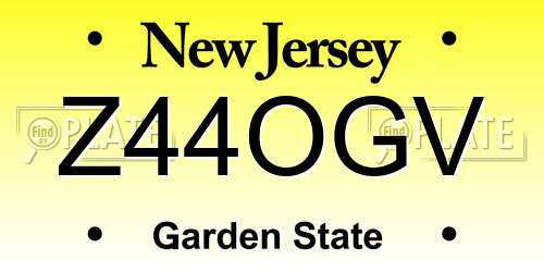 Z44OGV New Jersey License Plate