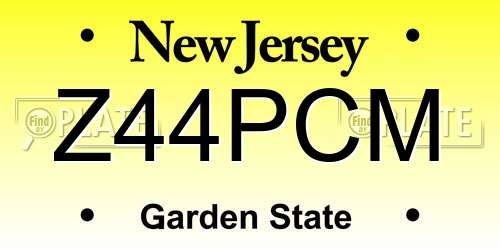 Z44PCM New Jersey License Plate