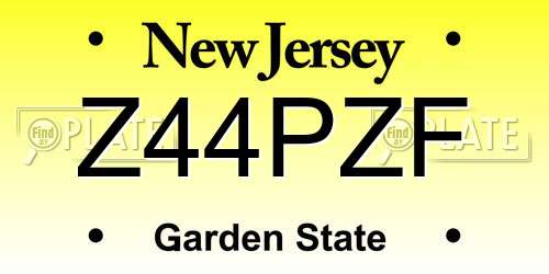 Z44PZF New Jersey License Plate