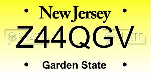 Z44QGV New Jersey License Plate